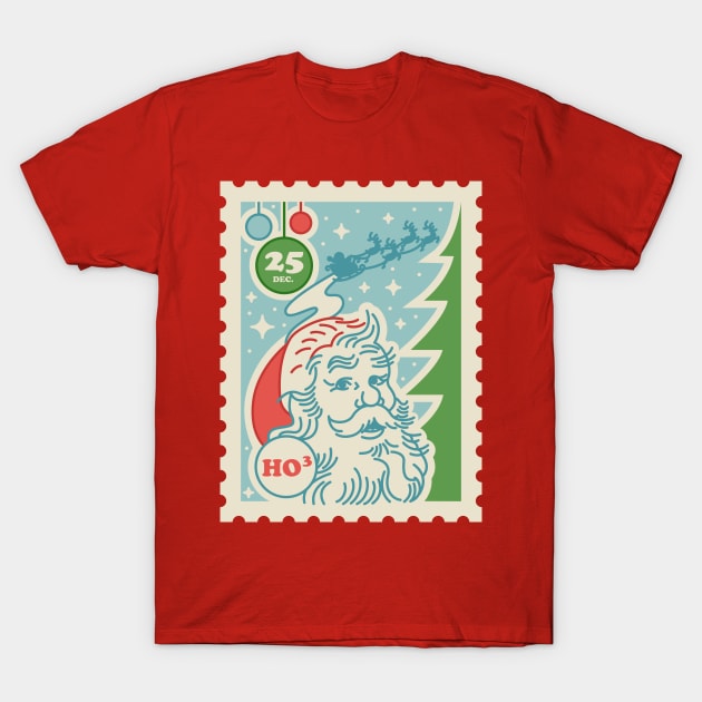 Santa Claus Stamp - Merry Christmas T-Shirt by Sachpica